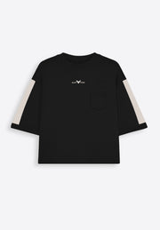 Bold stripe signature T-shirt on plain background – East Vibe